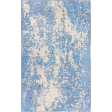 Pasargad 54705 3 ft. 1 in. x 5 ft. Vintage Overdye Hand-Knotted Wool RugBlue 54705 3x5